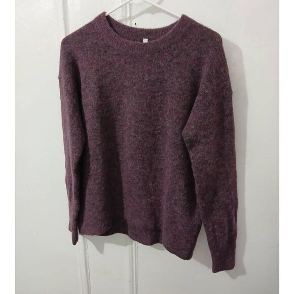 Babaton womens small alpaca merino soft wool Heather purple drop sleeve sweater - Picture 1 of 8